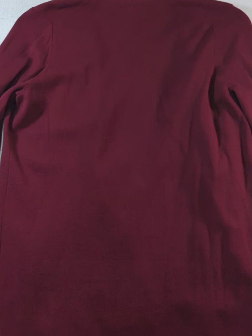 J.Crew Burgundy Wine Shawl Collar Open Front Knit Cardigan Sweater Pockets - Med - Picture 5 of 9